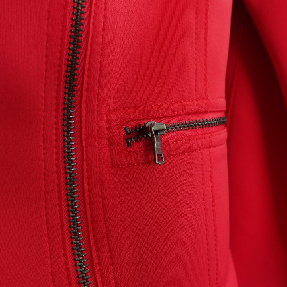TAHARI Red Lightweight Stretchy Scuba Moto Zipper Jacket Blazer Women's Size XS - Picture 6 of 10